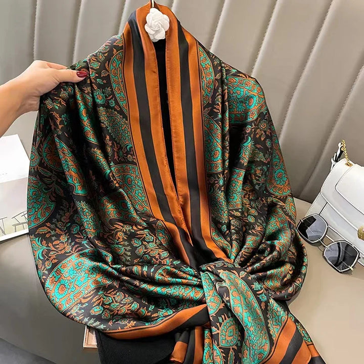 Luxury Brand Women Summer Silk Scarves Shawl Lady Wrap soft female stole bandanna chiffon hijab poncho foulard muffler