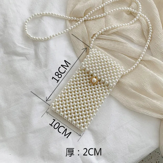 Mini Pearl Bag Handmade Vintage EVA Beaded Fashion Banquet Party Shoulder Bag Female 2019 Wedding Bags Luxury Women's Coin Purse