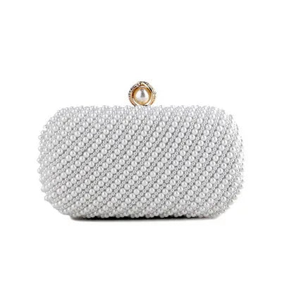 Vintage Embroidery Small Pearl Day Clutch Shoulder Chain Handbags Rhinestones Purse Beaded Diamonds Women Evening Bags