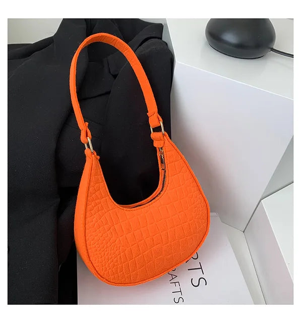 Women Felt Handbag Fashion Subaxillary Bag Designer Exquisite Shoulder Bags Crescent Saddle Bag For Ladies Advanced Armpit Bag