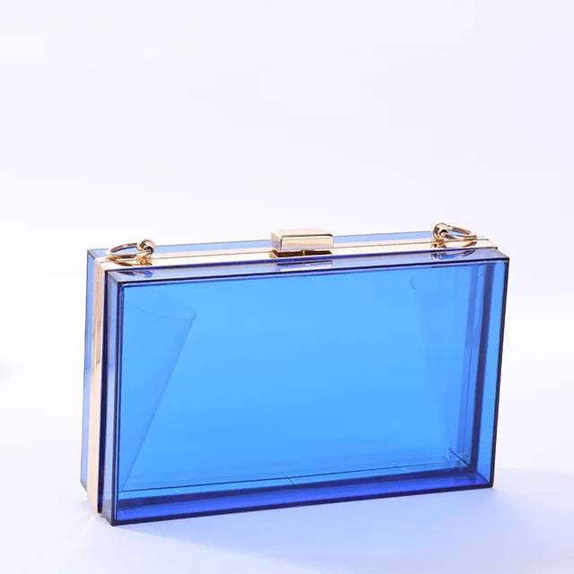 New Acrylic Transparent Women Clutch Bag Chain Luxury Brand Women Messenger Bag Evening Bag Handbag Chain Shoulder Bag