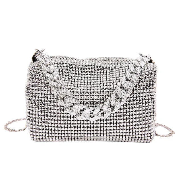 Fashion Glitter Evening Bag Elegant Women Trend Luxury Shiny Handbag Dinner Party Wedding Purse Shoulder Underarm Bag