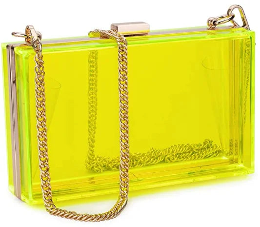 Women Acrylic Clear Purse Cute Transparent Crossbody Bag Lucite See Through Handbags Evening Clutch Events Stadium Approved