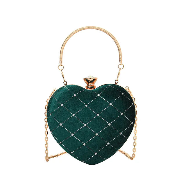 Heart Shape Handbag Womens Red Wedding Purse 2023 New Woman Evening Party Hand Bags Cute Chain Crossbody Bags Heart Shaped Bag