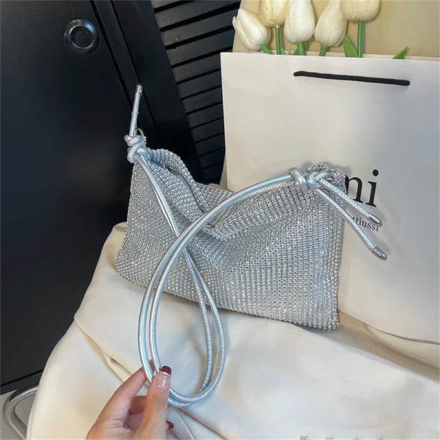 Women Rhinestones Evening Clutch Bag Shiny Crystal Dinner Party Wedding Purses Handbag Brand Designer Shoulder Underarm Bags