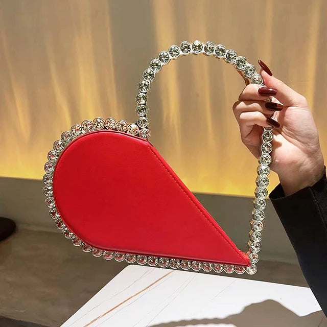 Mini Heart Shape Evening Bag Trendy Wedding Clutch Purse Women's Elegant Handbags For Party Prom