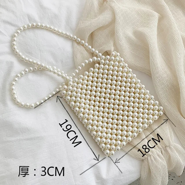 Mini Pearl Bag Handmade Vintage EVA Beaded Fashion Banquet Party Shoulder Bag Female 2019 Wedding Bags Luxury Women's Coin Purse