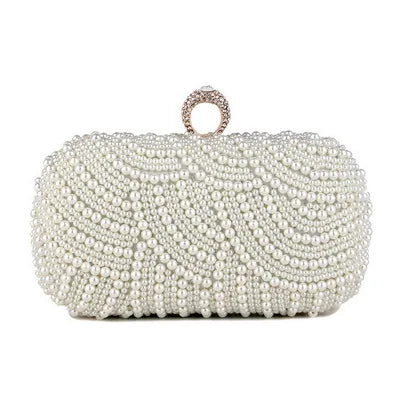 Vintage Embroidery Small Pearl Day Clutch Shoulder Chain Handbags Rhinestones Purse Beaded Diamonds Women Evening Bags