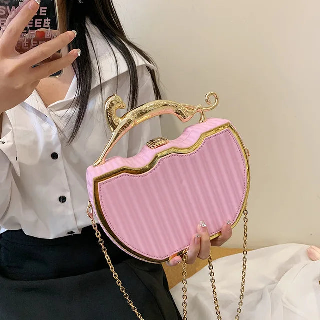 Female Luxury Designer Stripe Printed Women's Handbag Fashion Chain Crossbody Bag Box Tote 2023 Summer New Ladies Shoulder Purse