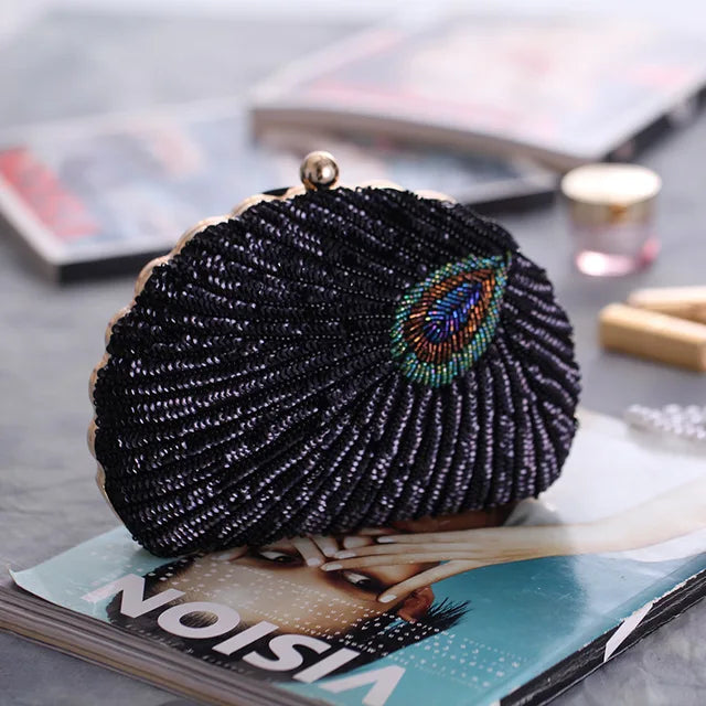 Blue Clutch Bag Women Evening Bags Luxury Lady Novelty Purses Peacock Design Party Clutches Ladies Clutch Purse for Wedding