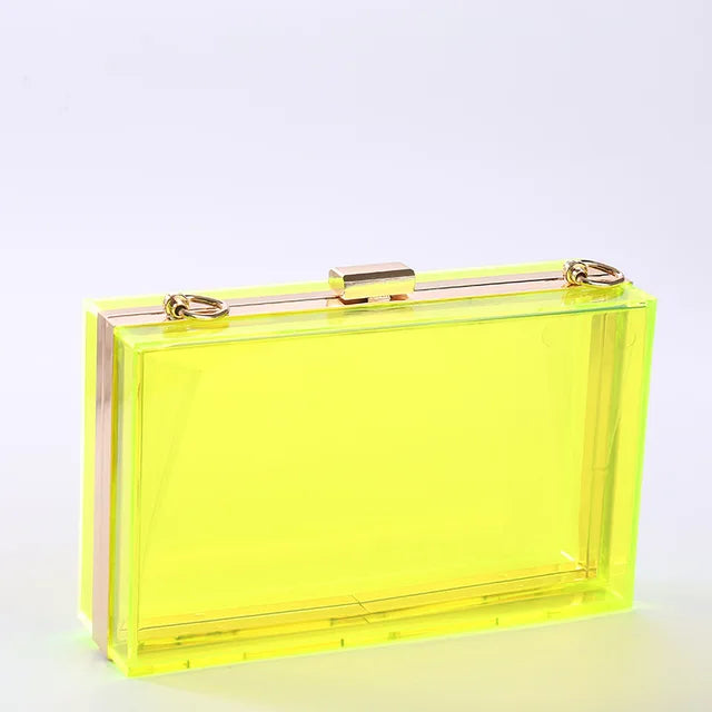 New Acrylic Transparent Women Clutch Bag Chain Luxury Brand Women Messenger Bag Evening Bag Handbag Chain Shoulder Bag