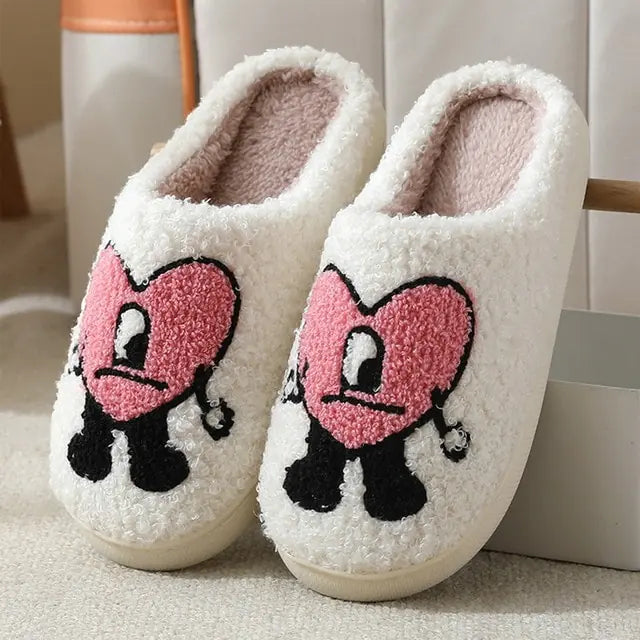 Love Heart Fluffy Slippers