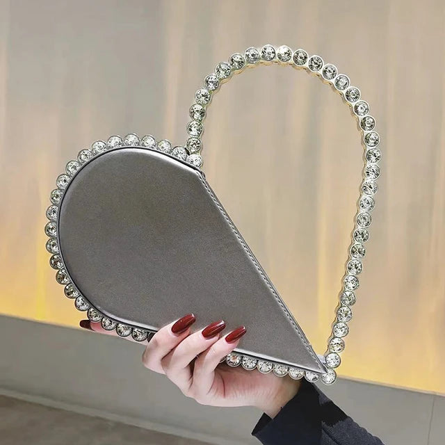 Mini Heart Shape Evening Bag Trendy Wedding Clutch Purse Women's Elegant Handbags For Party Prom