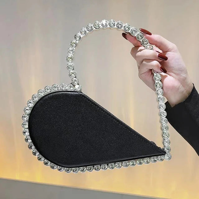 Mini Heart Shape Evening Bag Trendy Wedding Clutch Purse Women's Elegant Handbags For Party Prom