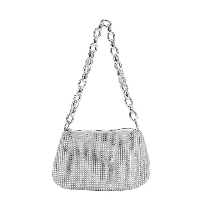 Fashion Glitter Evening Bag Elegant Women Trend Luxury Shiny Handbag Dinner Party Wedding Purse Shoulder Underarm Bag