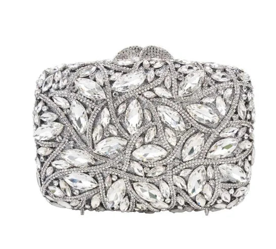 Large AB Rhinestone Crystal Clutch Purse Gold Metal Evening Wedding Bridesmaid Handbags New100% Handmade Women Diamond Bags