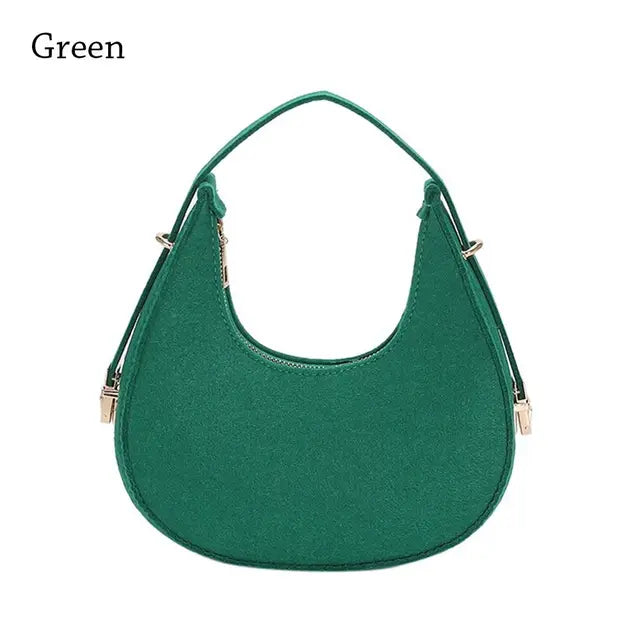 Women Retro Underarm Bag Felt Fashion Trend Simple Shoulder Bag Casual Crossbody Bag 2023 Autumn Casual Purse Light Weigh