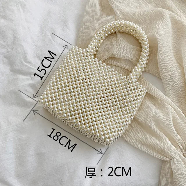 Mini Pearl Bag Handmade Vintage EVA Beaded Fashion Banquet Party Shoulder Bag Female 2019 Wedding Bags Luxury Women's Coin Purse