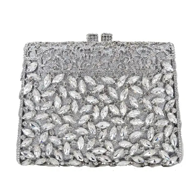 Gold Box Bag Diamond Women Clutch Bag Crystal Party Handbag Ladies Banquet Purse Fashion Pochette Prom Evening bag SC452