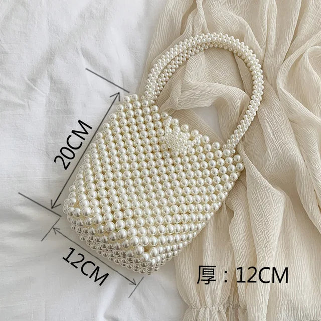 Mini Pearl Bag Handmade Vintage EVA Beaded Fashion Banquet Party Shoulder Bag Female 2019 Wedding Bags Luxury Women's Coin Purse