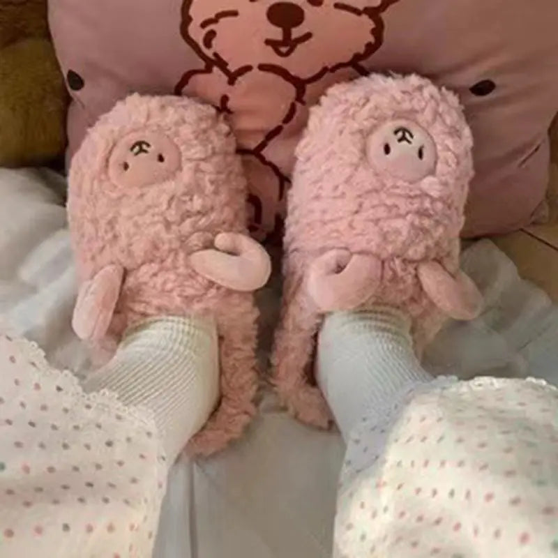 Plush Bedroom Cotton Fluffy Slippers