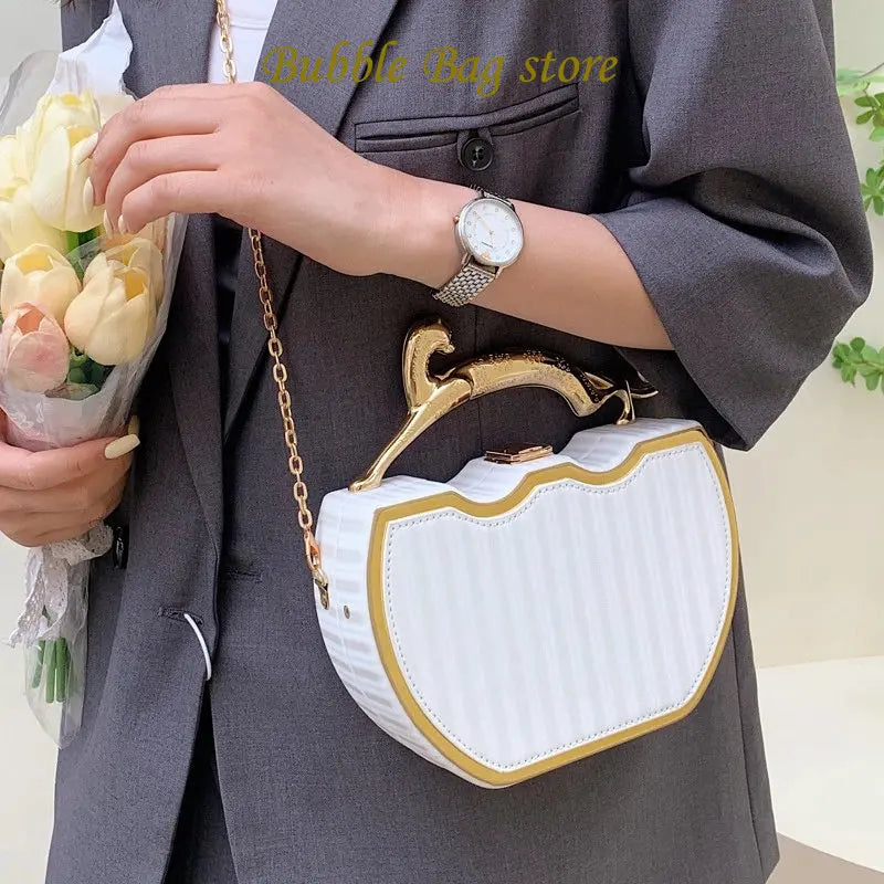 Female Luxury Designer Stripe Printed Women's Handbag Fashion Chain Crossbody Bag Box Tote 2023 Summer New Ladies Shoulder Purse