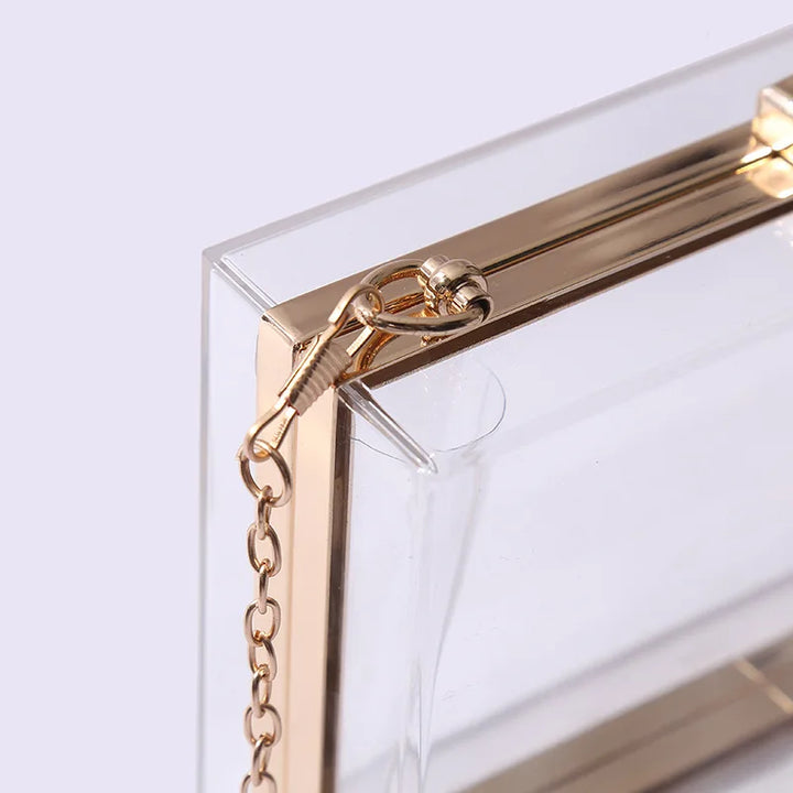 New Acrylic Transparent Women Clutch Bag Chain Luxury Brand Women Messenger Bag Evening Bag Handbag Chain Shoulder Bag