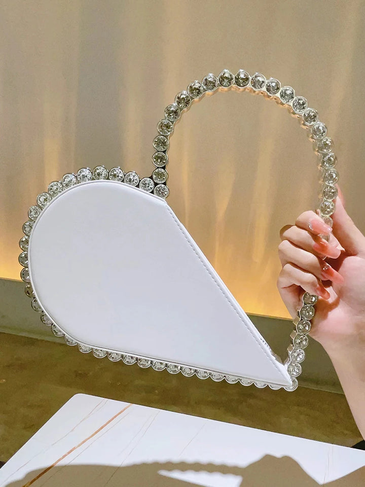 Mini Heart Shape Evening Bag Trendy Wedding Clutch Purse Women's Elegant Handbags For Party Prom