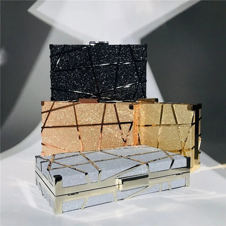 Women Evening Clutch Bag Sequin Clutch Female Crystal Day Clutch Wedding Purse Party Banquet Black/Gold Silver bolsa feminina