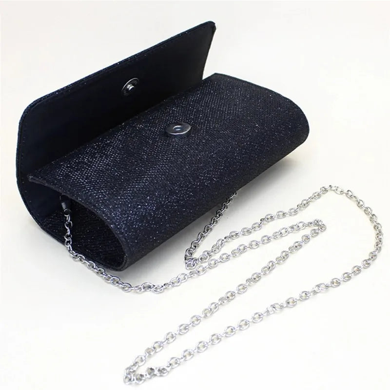 New Shiny Women Evening Envelope Clutch Bag Ladies Chain Shoulder Bags Glitter Underarm Bag Luxury Wedding Party Clutches Purse