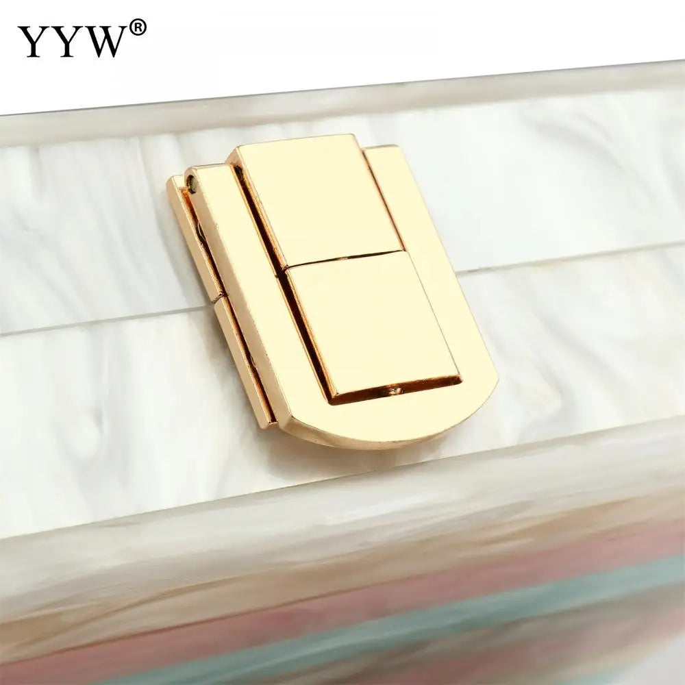 Multi-Colored Acrylic Striped Clutch Party Evening Bags Woman Shoulder Bags Marble Luxury Evening Bags Wedding Box Clutch Purse