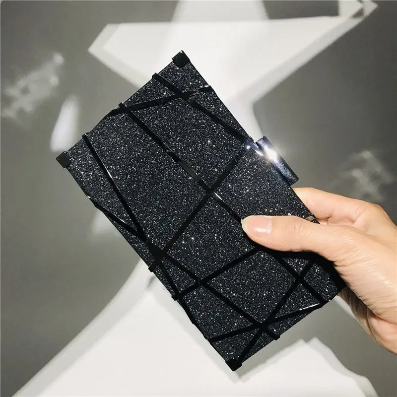 Women Evening Clutch Bag Sequin Clutch Female Crystal Day Clutch Wedding Purse Party Banquet Black/Gold Silver bolsa feminina