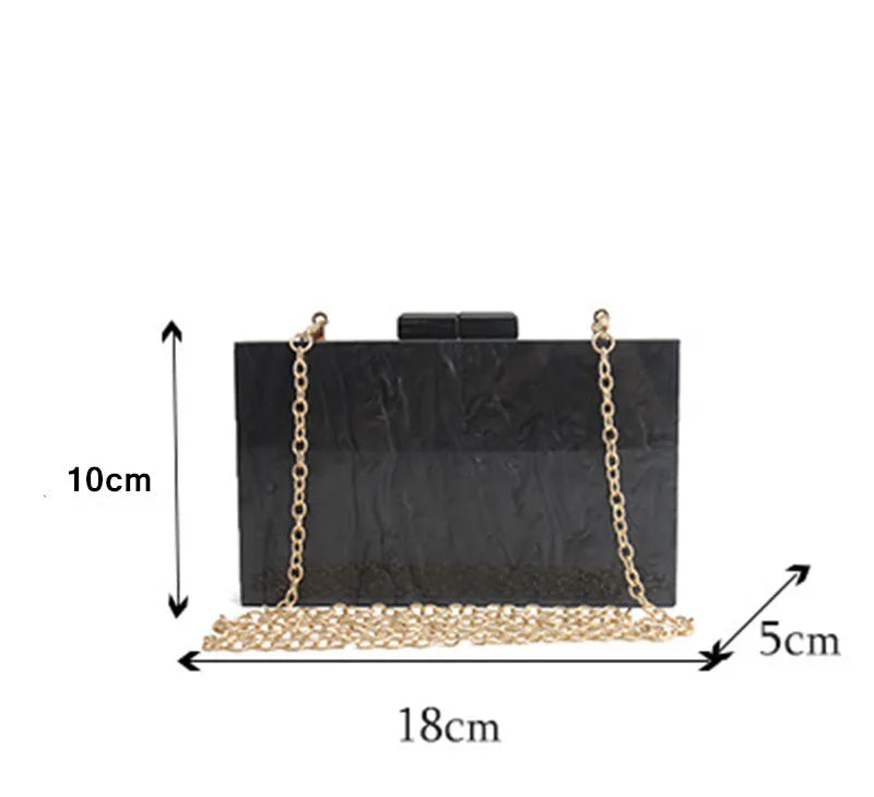 Female Totes Summer Beach Travel Party Evening Box Clutch champagne Small Acrylc Crossbody Bags For Women Lady Shoulder Handbags