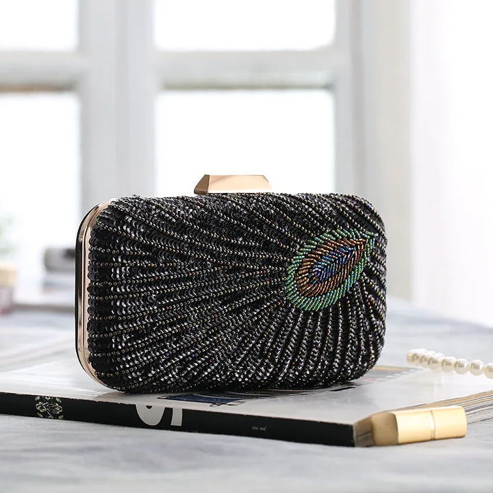 Blue Clutch Bag Women Evening Bags Luxury Lady Novelty Purses Peacock Design Party Clutches Ladies Clutch Purse for Wedding