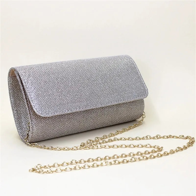 New Shiny Women Evening Envelope Clutch Bag Ladies Chain Shoulder Bags Glitter Underarm Bag Luxury Wedding Party Clutches Purse