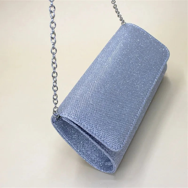 New Shiny Women Evening Envelope Clutch Bag Ladies Chain Shoulder Bags Glitter Underarm Bag Luxury Wedding Party Clutches Purse