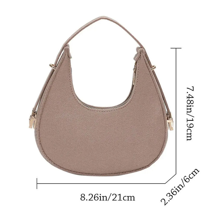 Women Retro Underarm Bag Felt Fashion Trend Simple Shoulder Bag Casual Crossbody Bag 2023 Autumn Casual Purse Light Weigh