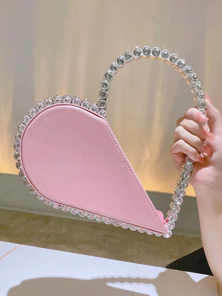 Mini Heart Shape Evening Bag Trendy Wedding Clutch Purse Women's Elegant Handbags For Party Prom